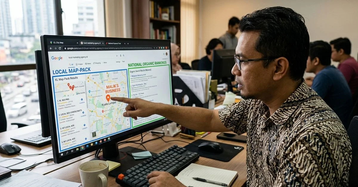 Comparison of local SEO and national SEO scope for a business