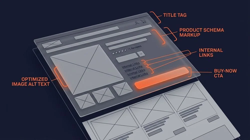 Anatomy of an optimised product page: title, schema, images and links