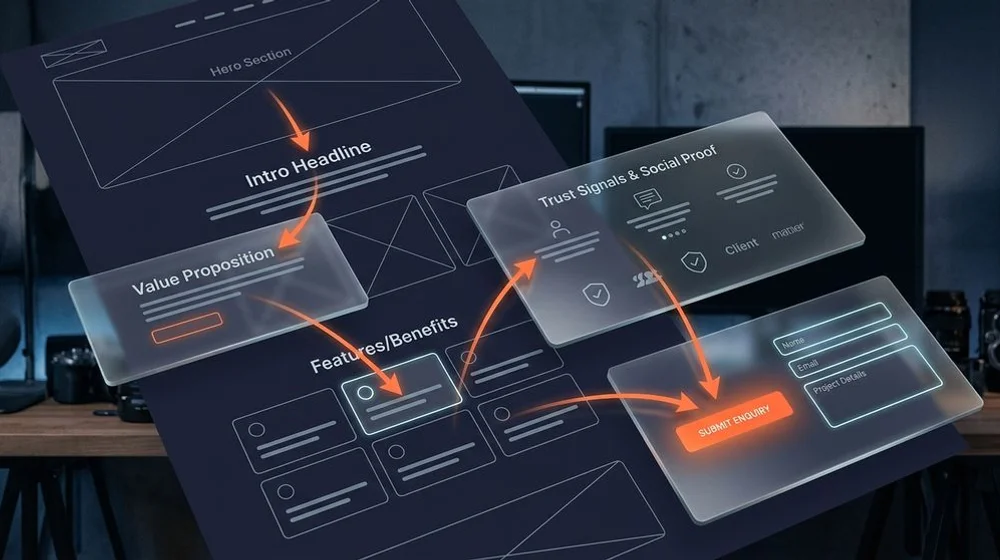 A conversion-focused layout guiding a visitor toward enquiry