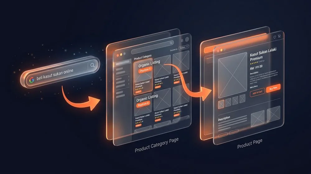 Transactional search intent driving buyers to product and category pages
